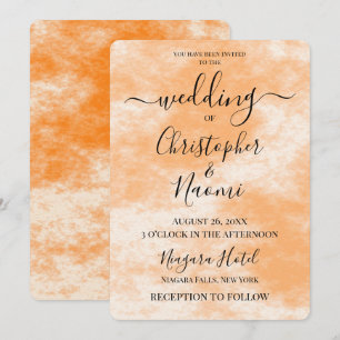 Invitación Crear su propio Naranja y textura blanca