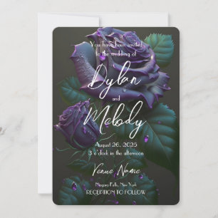 Invitación Crear su propio Personalizado Rosas Púrpura Profun