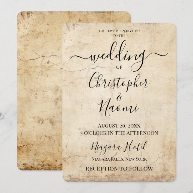 Invitación Crear su propio viejo papel de Sepia (Anverso / Reverso)