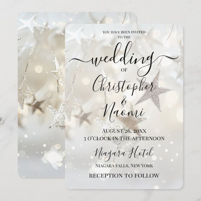 Invitación Crear tu propio Boda de Estrellas de Marfil (Anverso / Reverso)