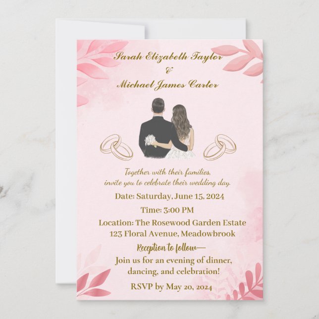 Invitación Crear un conservador memorable con este rosa elega (Anverso)