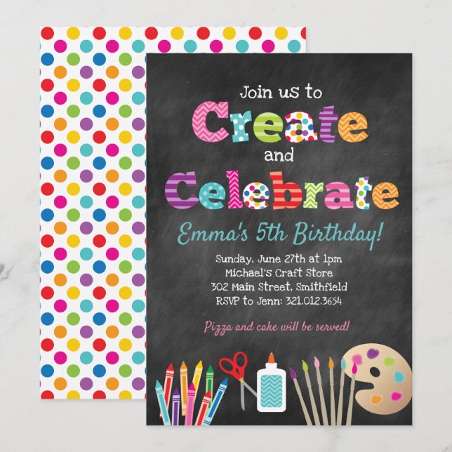 Invitación Crear y celebrar Fiesta de artesanía (Anverso / Reverso)