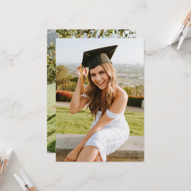 Invitación Create Your Own Custom Graduate 2 Photo (Anverso/Reverso In Situ)