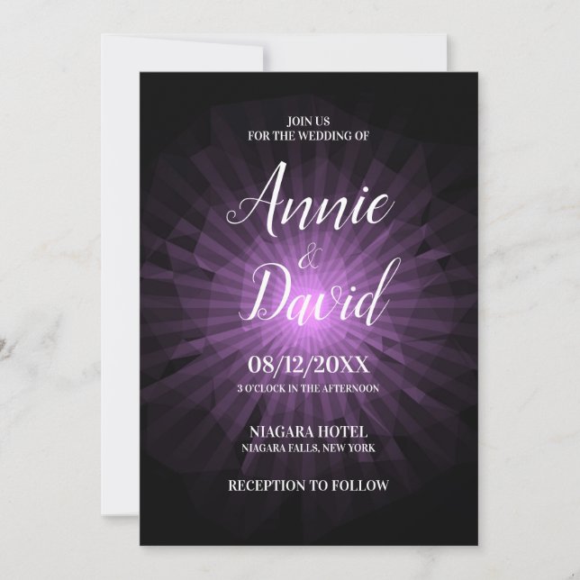 Invitación Create Your Own Polygon Sunburst Wedding (Anverso)