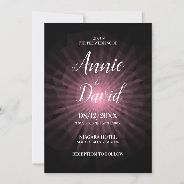 Invitación Create Your Own Polygon Sunburst Wedding (Anverso)
