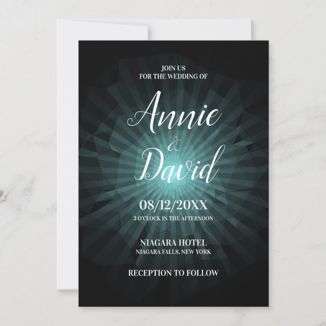 Invitación Create Your Own Polygon Sunburst Wedding (Anverso)