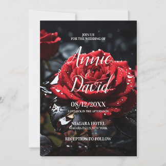 Invitación Create Your Own Red Rose Wedding