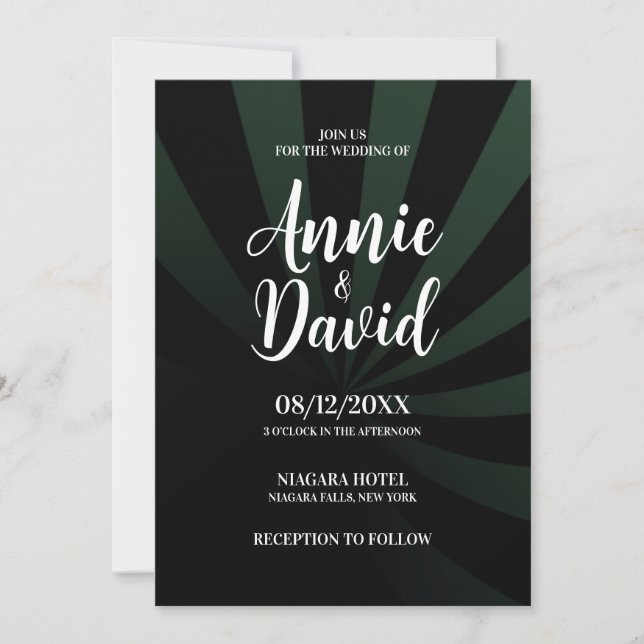 Invitación Create Your Own Shadow Stripes Wedding (Anverso)