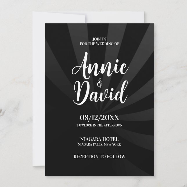 Invitación Create Your Own Shadow Stripes Wedding (Anverso)