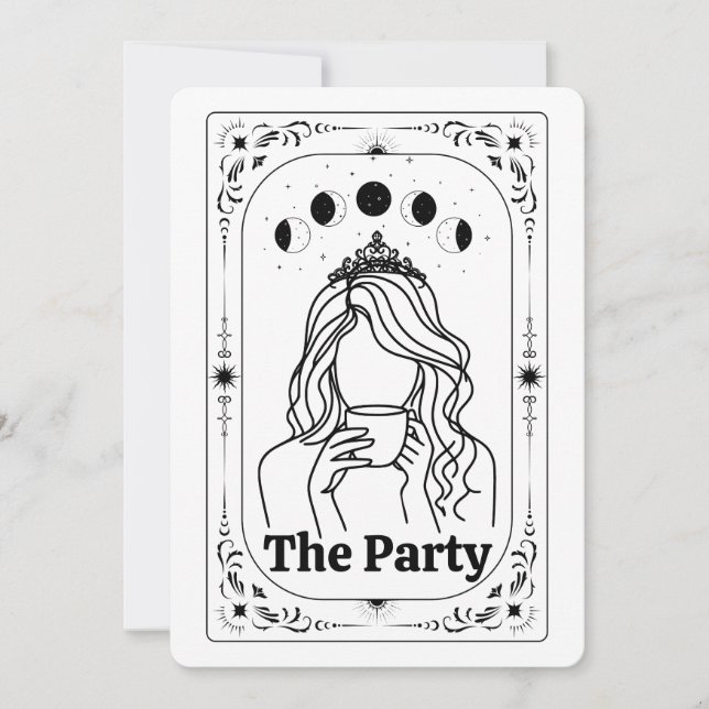 Invitación Create Your Own Tarot Mystic Celestial Moon Magic (Anverso)