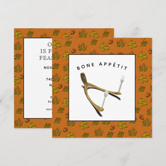 Invitación creativa de Acción de Gracias (Anverso / Reverso)