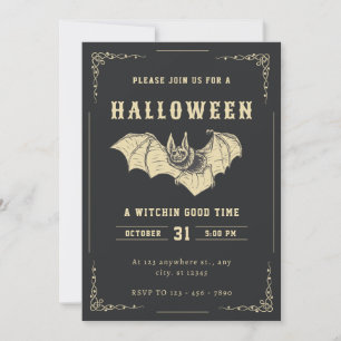 Invitación creativa de Halloween Oscuro Y Oro
