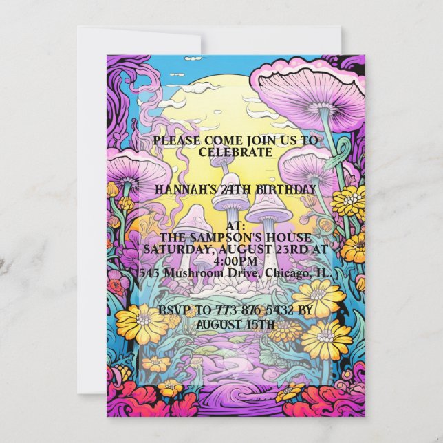 Invitación Creativa fiesta de cumpleaños para la impresión de (Anverso)