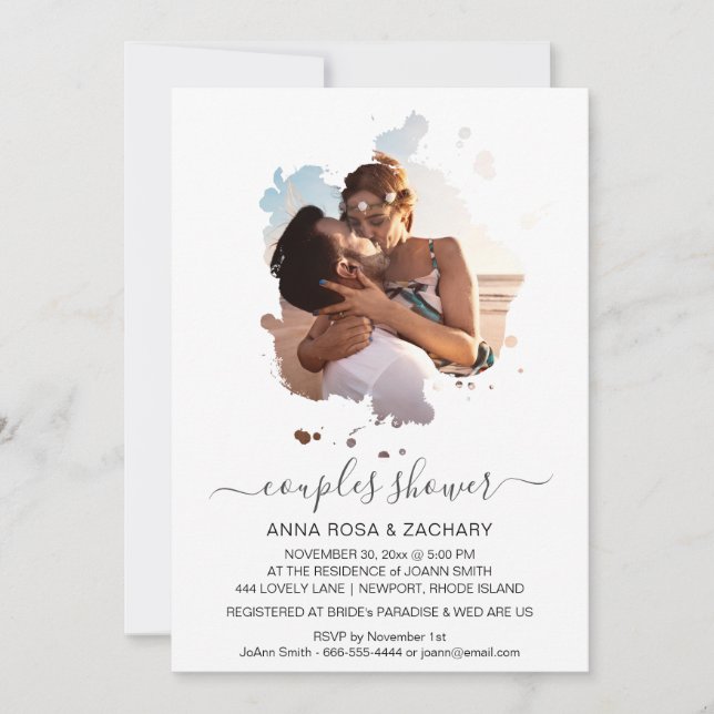 Invitación *~* Creative Artsy Photo COUPLE's SHOWER AR18  (Anverso)