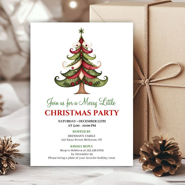 Invitación Creative designer Christmas tree Christmas invite (Creative designer Christmas tree Christmas invite)