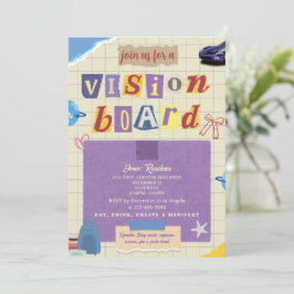 Invitación Creative Scrapbook Vision Board Girls Night Party