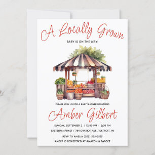Invitación Crece localmente, Baby Shower del mercado de granj