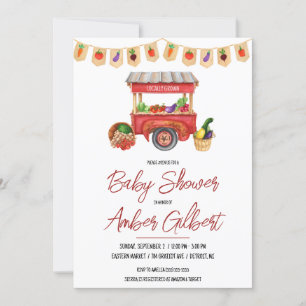 Invitación Crece localmente, Baby Shower del mercado de granj