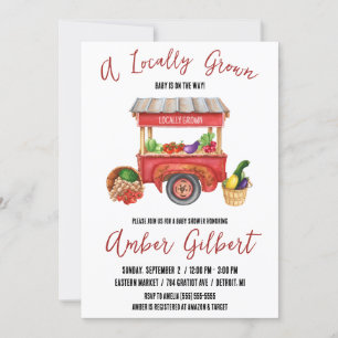Invitación Crece localmente, Baby Shower del mercado de granj