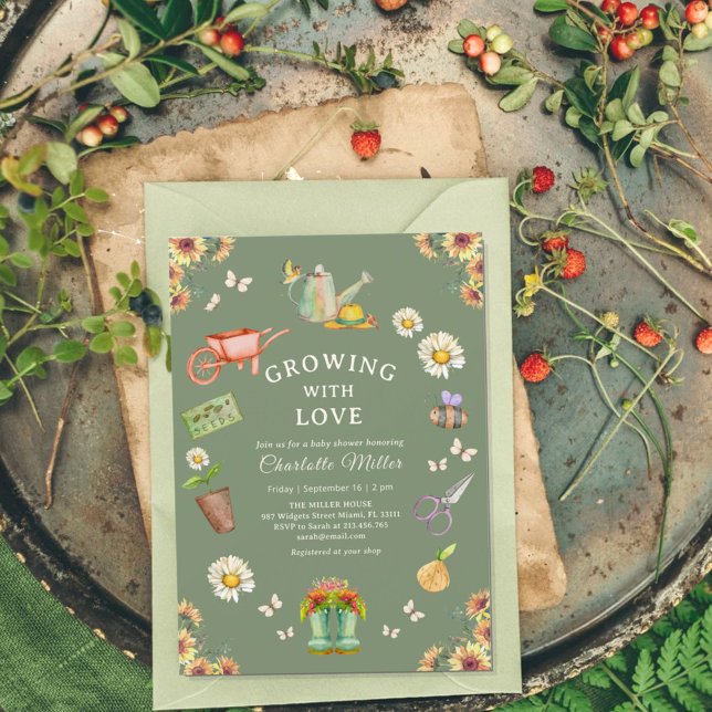 Invitación Crecer con el Baby Shower de Love Green (Subido por el creador)