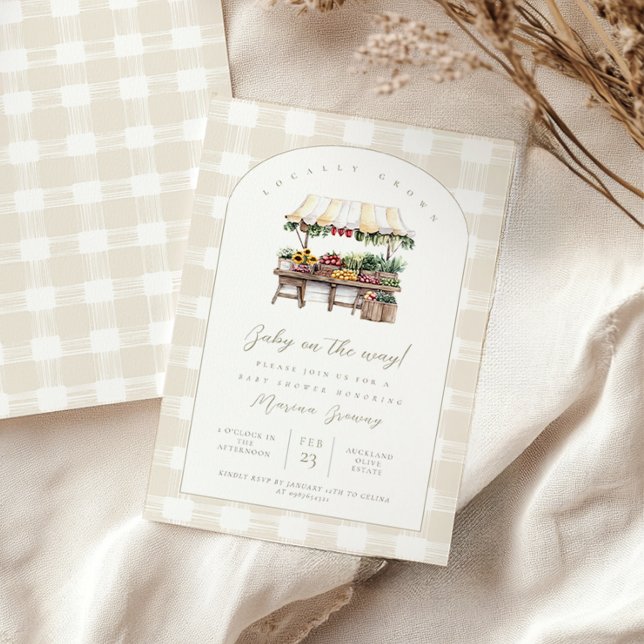 Invitación Crecer con la ducha de bebé del mercado de amor (Subido por el creador)