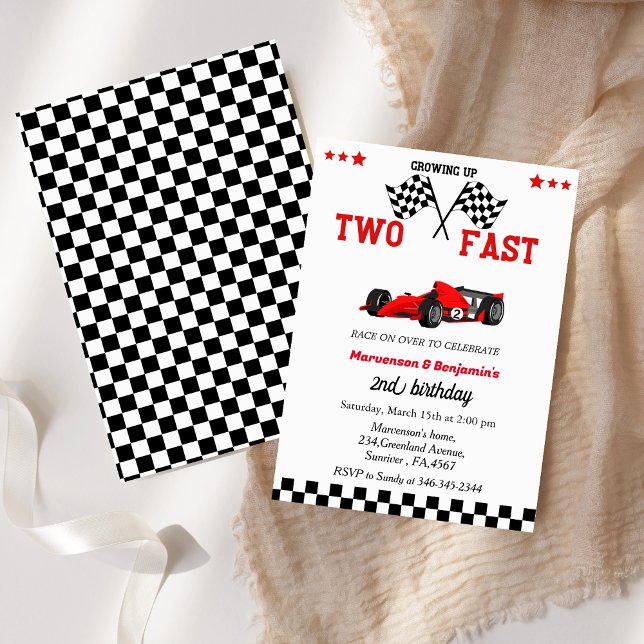 Invitación crecer demasiado rápido coche de carrera gemelos n (Subido por el creador)