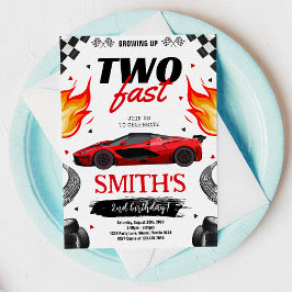 Invitación Crecer Dos Chicos de Carro Rápido Cumpleaños