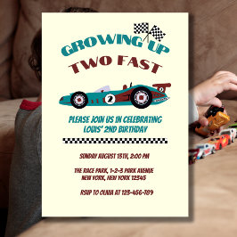 Invitación Crecer dos coches de carrera retro rápido segundo 