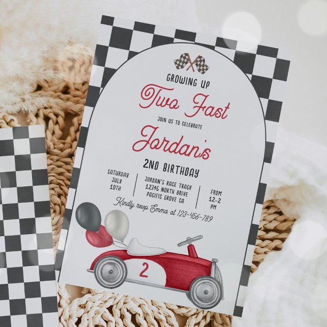 Invitación Crecer dos coches de carreras rojas rápido segundo (Subido por el creador)