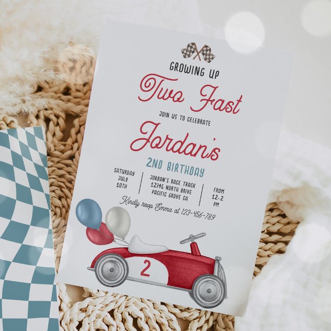 Invitación Crecer dos coches de carreras rojas rápido segundo (Subido por el creador)