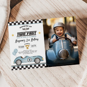 Invitación Crecer dos fotos de cumpleaños de la carrera de re