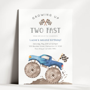 Invitación Crecer Dos Monstruos Azules Rápidos Cumpleaños