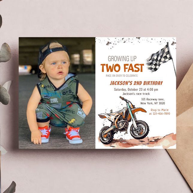 Invitación Crecer dos motos de suciedad rápida niño de segund (Subido por el creador)