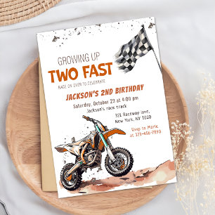 Invitación Crecer dos motos de suciedad rápida niño de segund