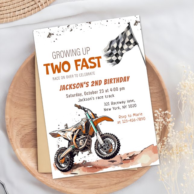 Invitación Crecer dos motos de suciedad rápida niño de segund (Subido por el creador)