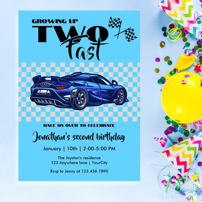 Invitación Crecer hasta el 2° cumpleaños del Auto Deportivo A (Subido por el creador)