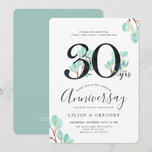 Invitación Crecer juntos tema del 30 aniversario de Eucalyptu