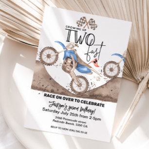 Invitación Creciendo DOS VELOCES Dirt Bike cumpleaños 2 
