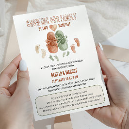 Invitación Creciendo Nuestra Familia Con Dos Pies Más Baby Sp