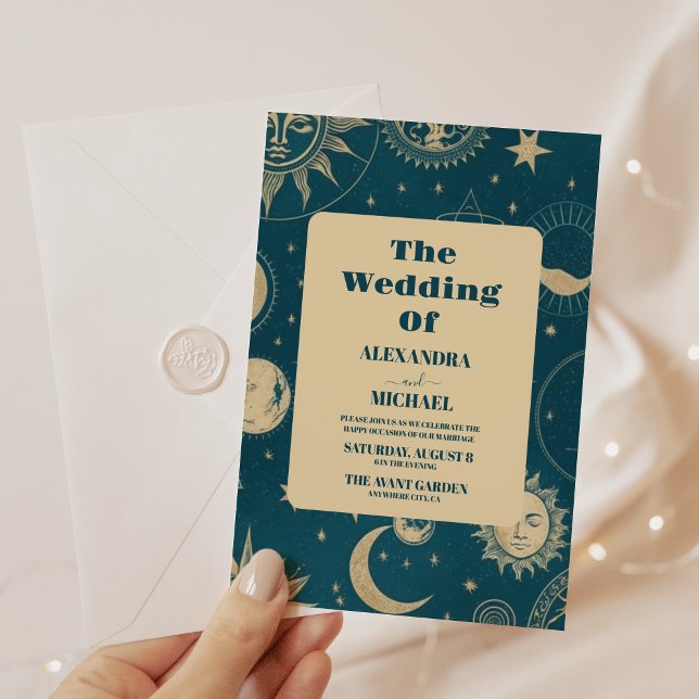 Invitación Creciente de oro esmeralda celestial (Subido por el creador)