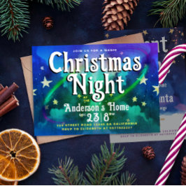 Invitación Cree En La Magia Verde Purpura Fiesta De Navidad N