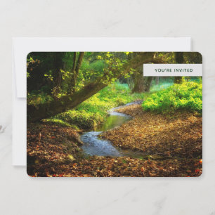 Invitación Creek Forestal Hermosa Boda de fotografía natural