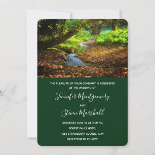 Invitación Creek Forestal Hermosa Boda de fotografía natural