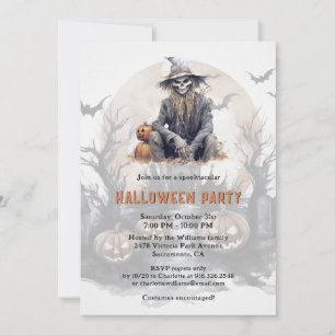 Invitación Creepe calabazas Skeleton Fiesta de Halloween de L