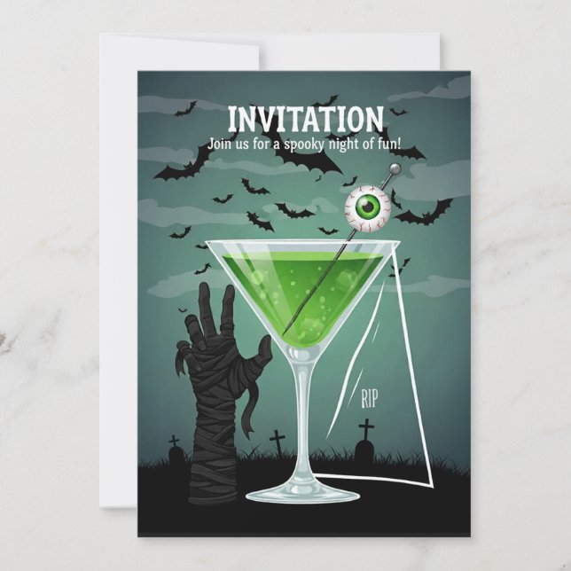 Invitación Creepe Eyeball Cocktail Party Card (Anverso)