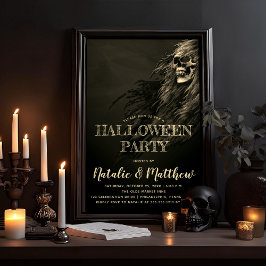 Invitación Creepe Hair Skull Halloween Party