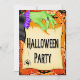 Invitación Creepe Halloween Hand Party