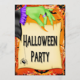 Invitación Creepe Halloween Hand Party