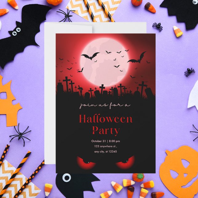 Invitación Creepe Partido Halloween del Cementerio de la Luna (Subido por el creador)