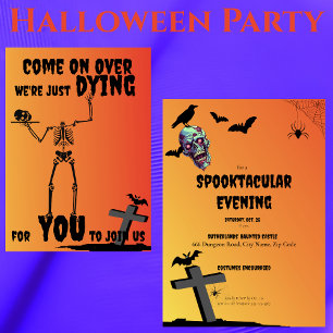 Invitación Creepe Skeleton Spooktacular Halloween Party